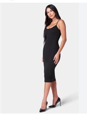 Bebe Black Spaghetti-Strap Bodycon Dress